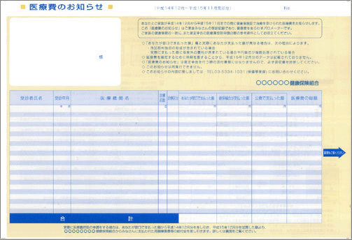 医療費のお知らせ